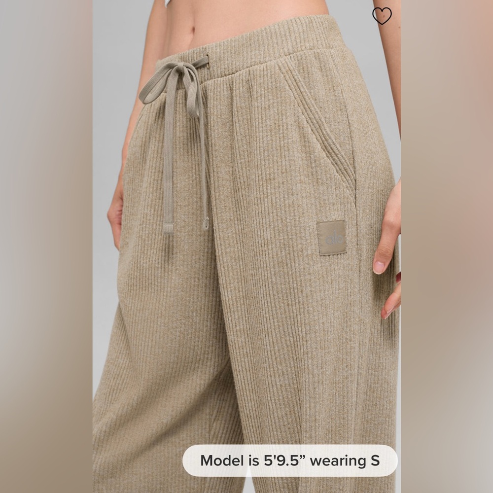Alo NWT Muse Wide Leg Pants Gravel Heather Size M - Picture 3 of 12